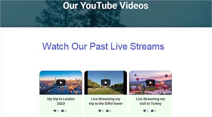 Embed YouTube Feed on a page